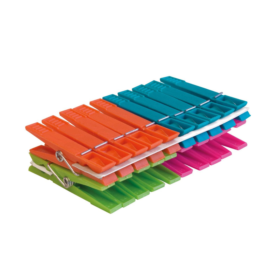 York 096000 Clothes Peg Clothespins Pack 20 PCS Set 4 Colours Universal Size Steel Clasp Durable