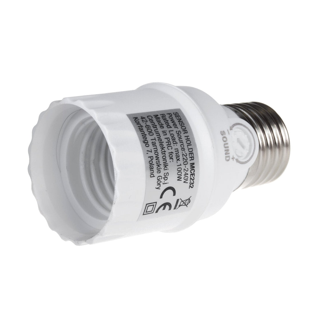 Maclean sound sensor bulb holder, E27 with sound sensor, max 100W, range 30dB - 90dB, MCE232