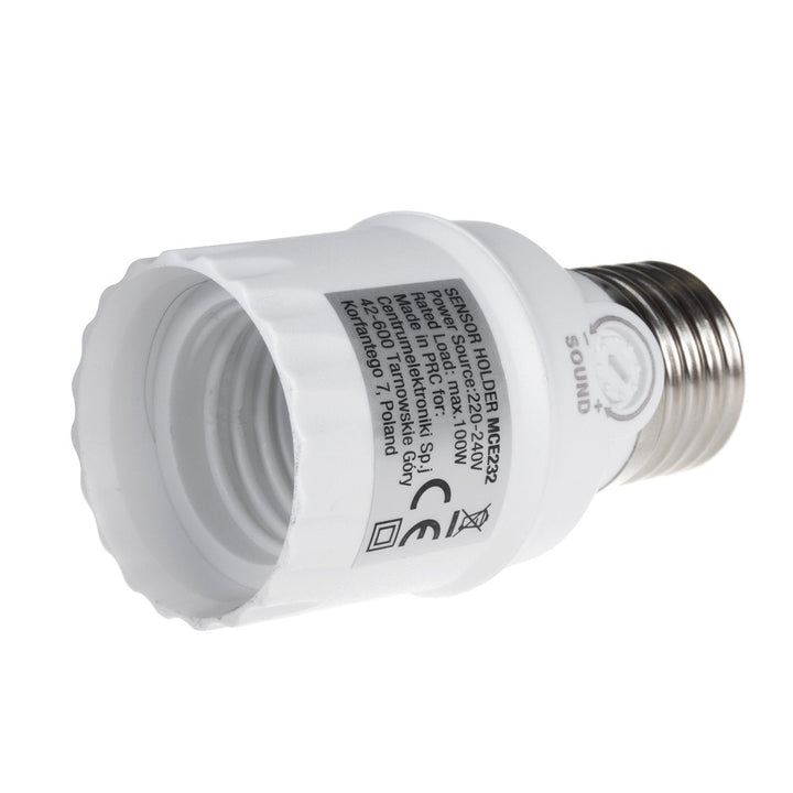 Maclean sound sensor bulb holder, E27 with sound sensor, max 100W, range 30dB - 90dB, MCE232