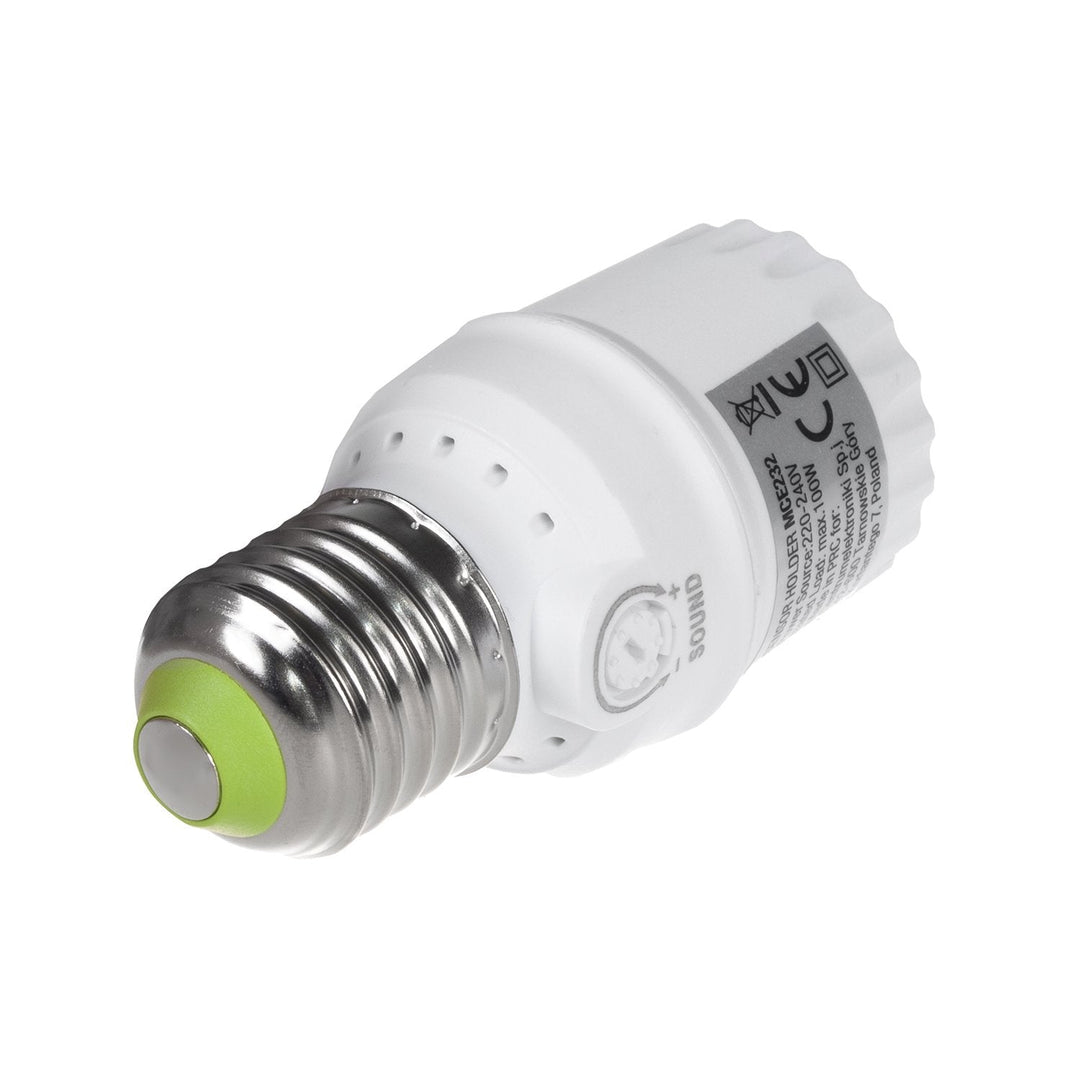 Maclean sound sensor bulb holder, E27 with sound sensor, max 100W, range 30dB - 90dB, MCE232