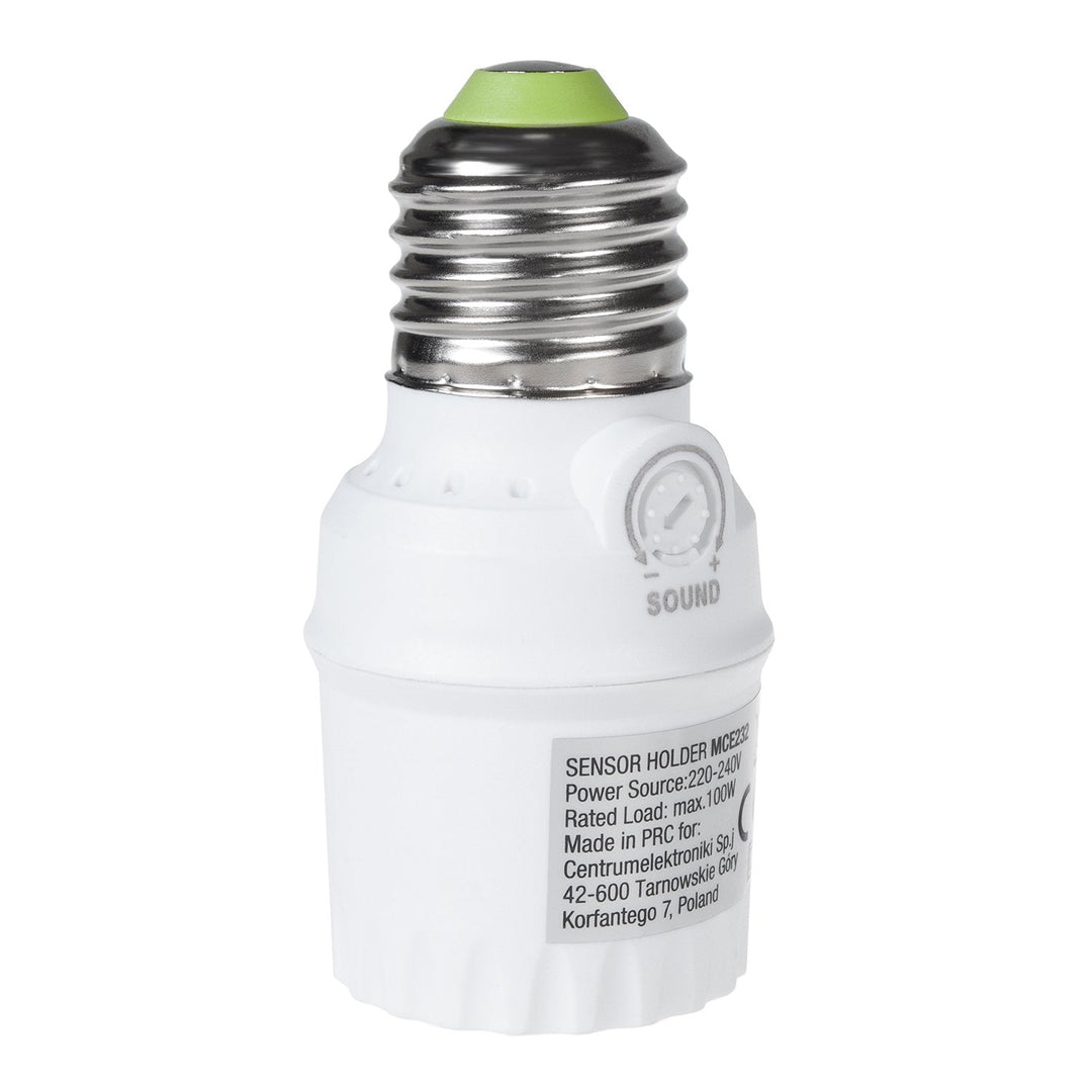Maclean sound sensor bulb holder, E27 with sound sensor, max 100W, range 30dB - 90dB, MCE232