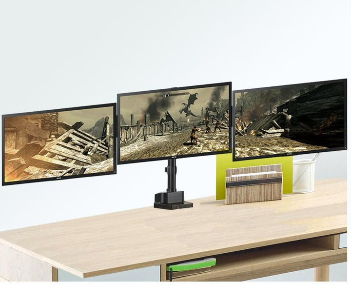Maclean MC-811 Monitor Bracket Desk Mount Holder For 3 LCD LED Monitors USB 17'' - 27" 3 x 7kg VESA