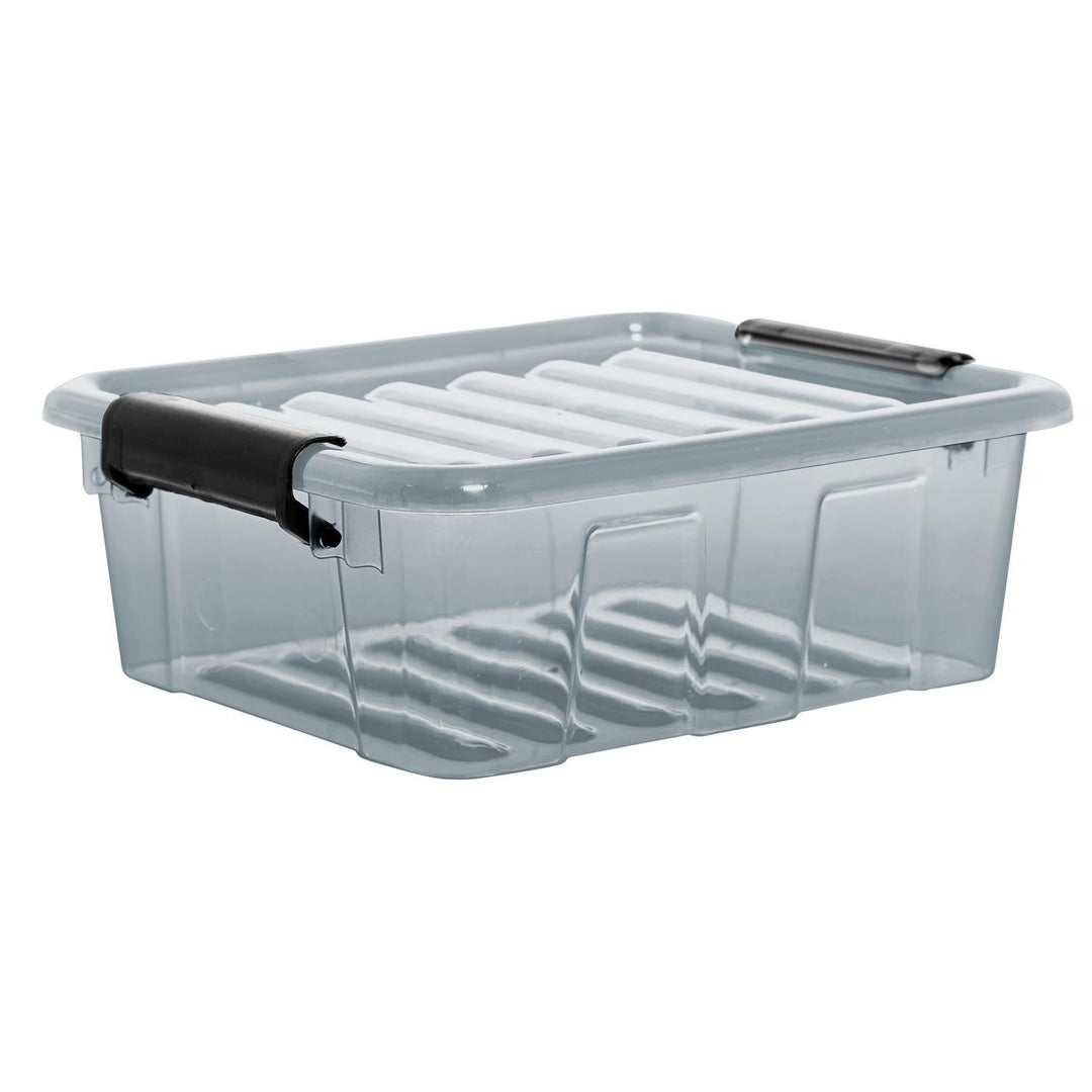 Bin with lid Plast Team Home Box 1.6L transparent grey