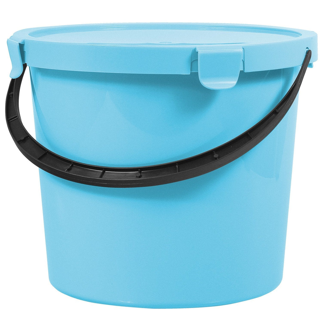 Bucket with lid Plast Team Berry 10L light blue