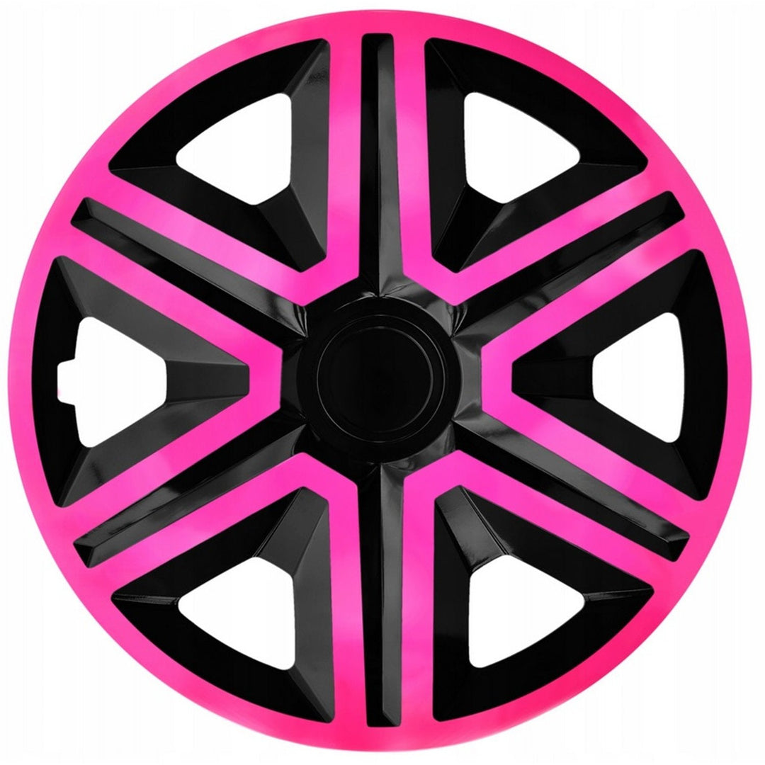 NRM 14" Wheel Covers Hubcaps Universal 4 PCS ABS Black Pink Easy Assembly