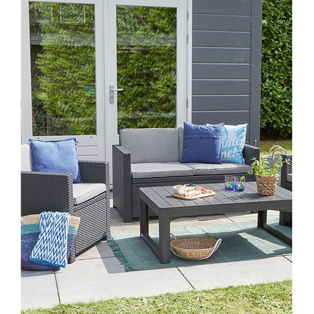 Keter Allibert Rattan Lyon, Graphite, Adjustable height, Durable Plastic