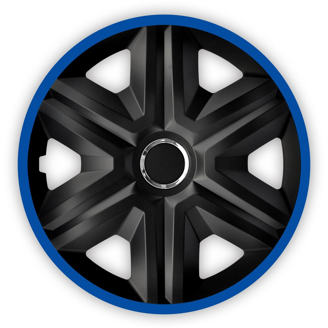 NRM 14" Wheel Covers Universal Hubcaps Easy Assembly 4 PCS Black Blue Heavy Duty
