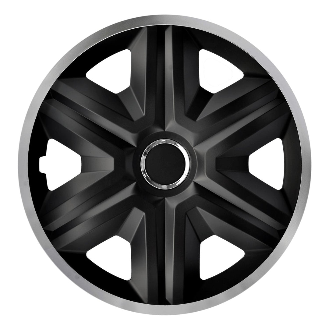 NRM 14" Wheel Covers Universal Hubcaps Easy Assembly 4 PCS Black Silver Heavy Duty