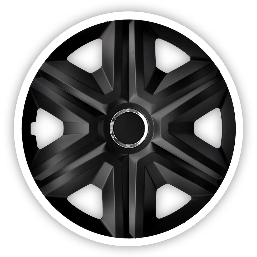 NRM 14" Wheel Covers Hubcaps Universal 4 PCS Set Durable Heavy Duty White Black