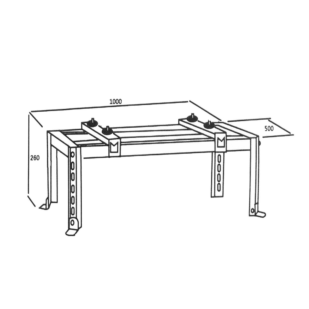 Maclean MC-864 Floor & Roof Stand for Air Conditioner Bracket Holder max. 70kg Adjustable Height & Width Galvanized Powder Coating