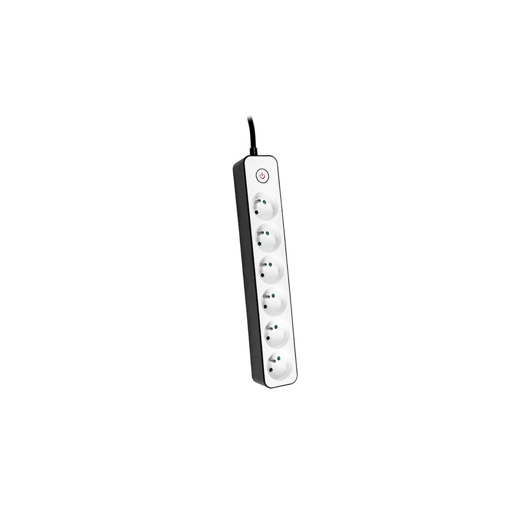 TRACER Zebra 1.5m 6-socket surge protector power strip