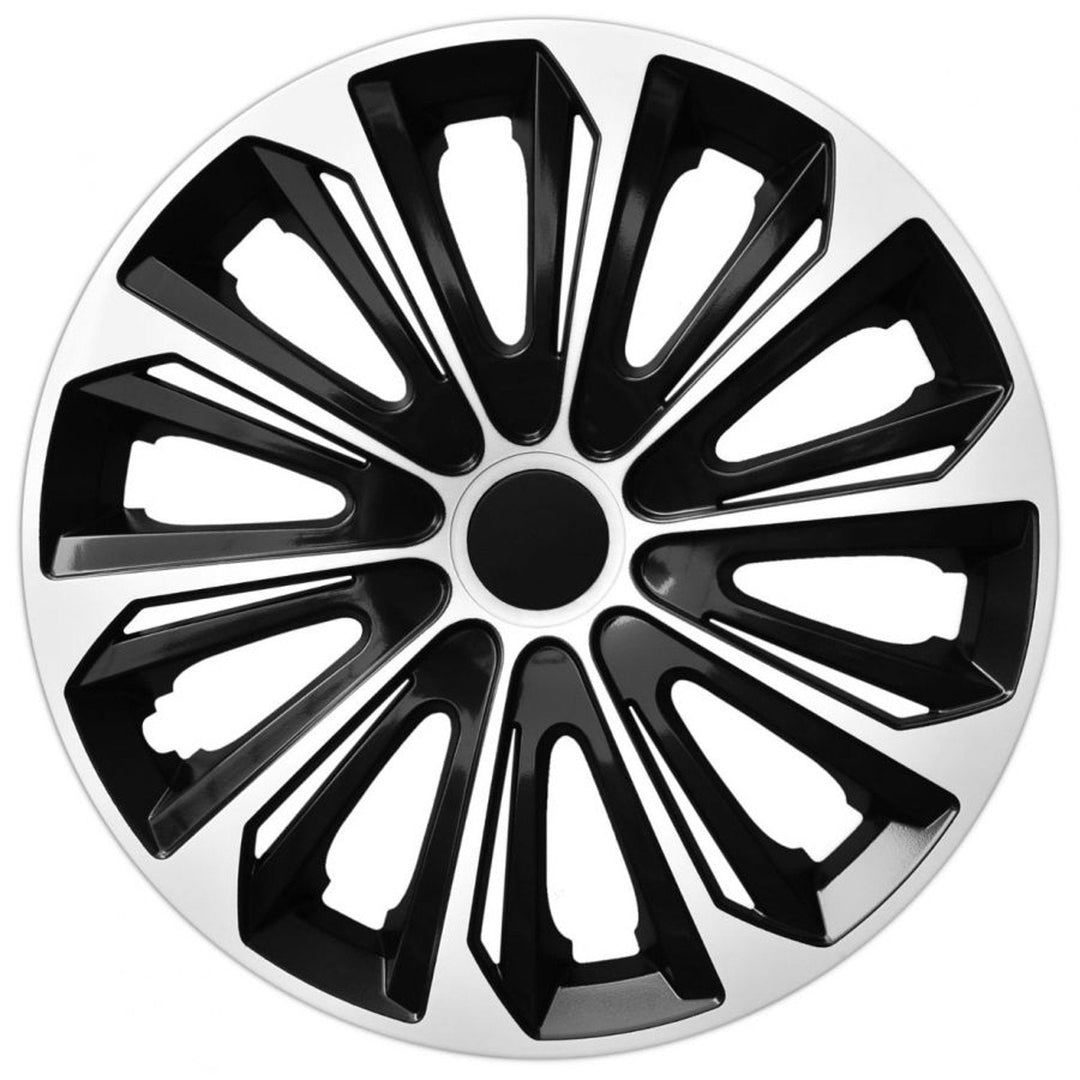NRM 14" Wheel Covers Hubcaps Universal Extra Strong 4 PCS Easy Assembly Black White