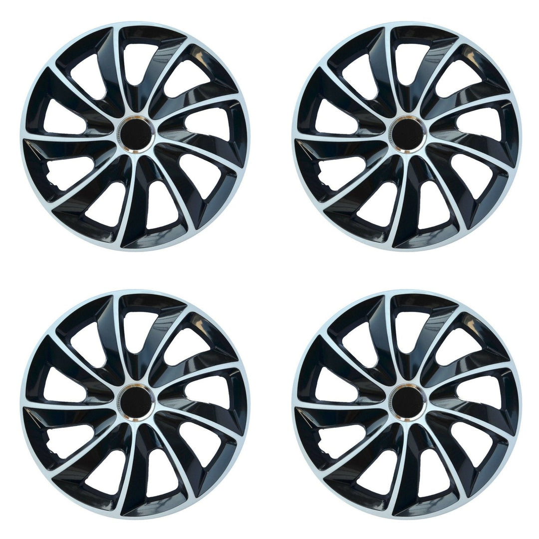 NRM 14" Wheel Covers Hubcaps Universal 4 PCS Car Easy Assembly Black &amp; White