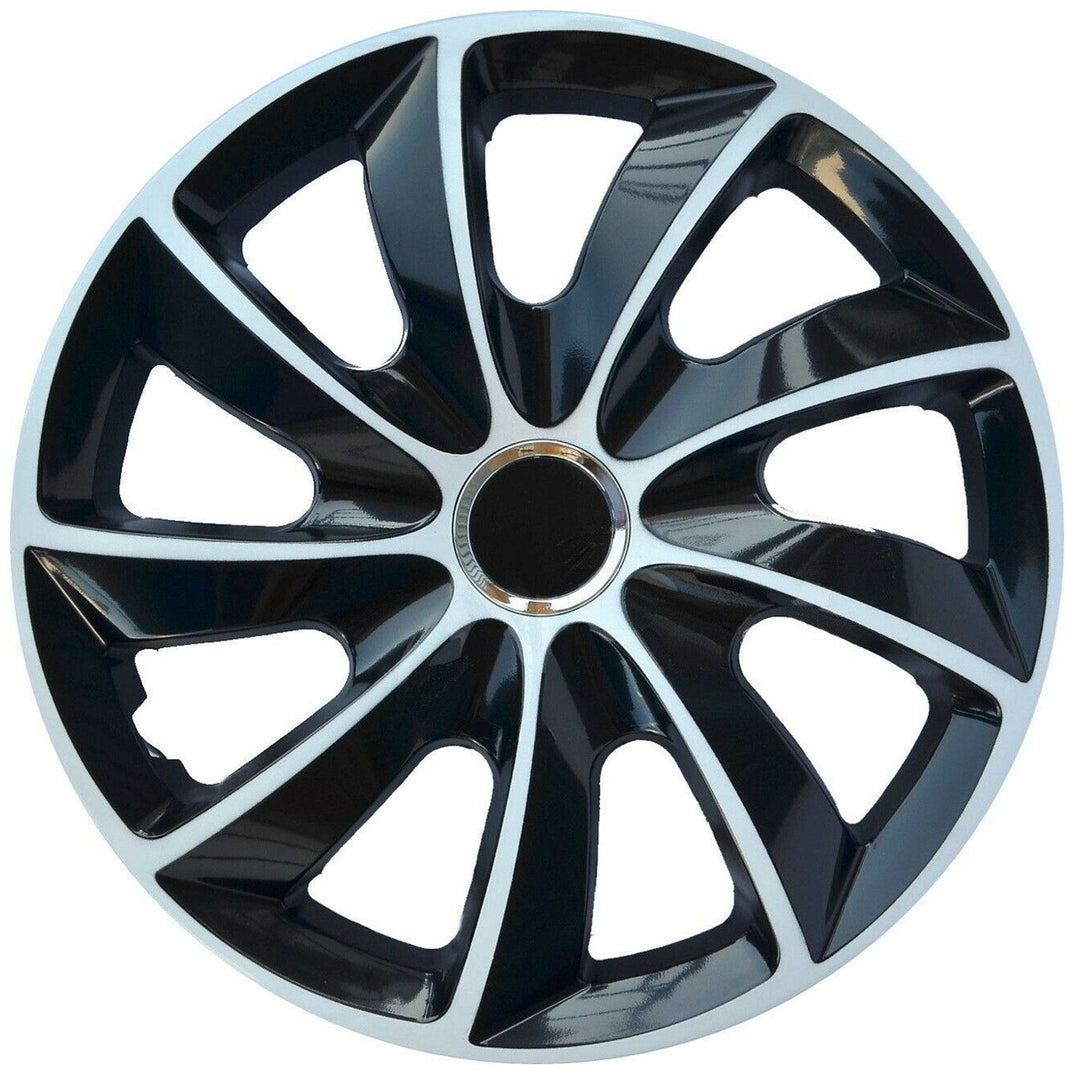 NRM 15" Wheel Covers Hubcaps Universal 4 PCS Car Easy Assembly Black White Durable