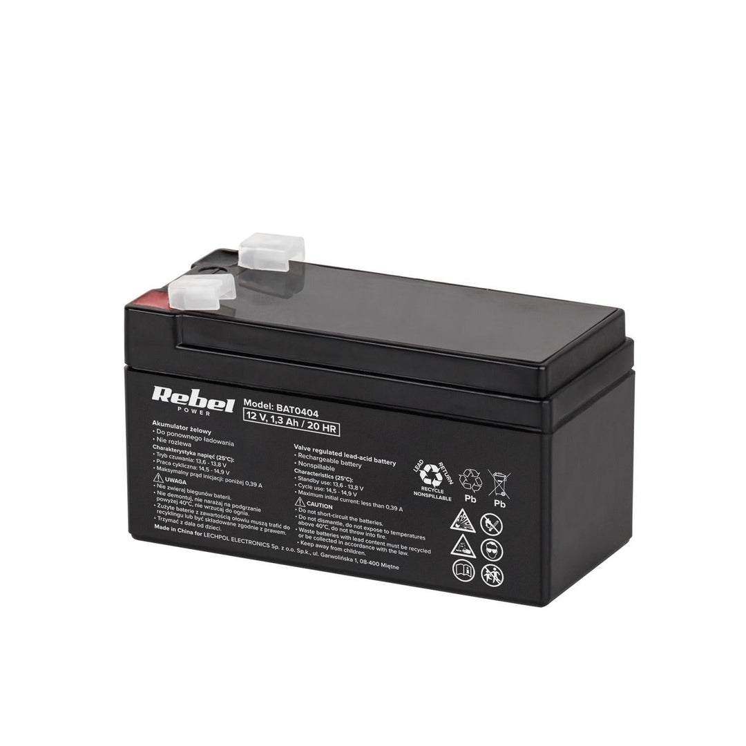 Rebel 12V 1.3Ah maintenance-free gel battery, long life