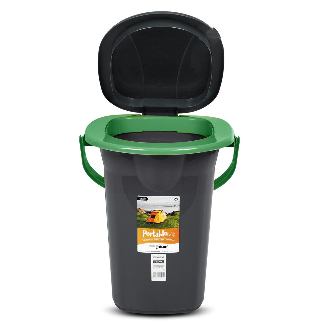 GreenBlue GB320BG Tourist Toilet Black and Green 19L Carrying Handle
