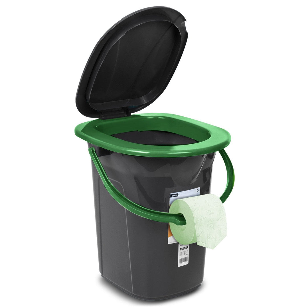 GreenBlue GB320BG Tourist Toilet Black and Green 19L Carrying Handle