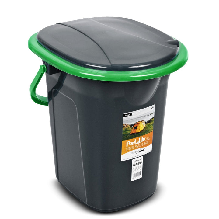 GreenBlue GB320BG Tourist Toilet Black and Green 19L Carrying Handle