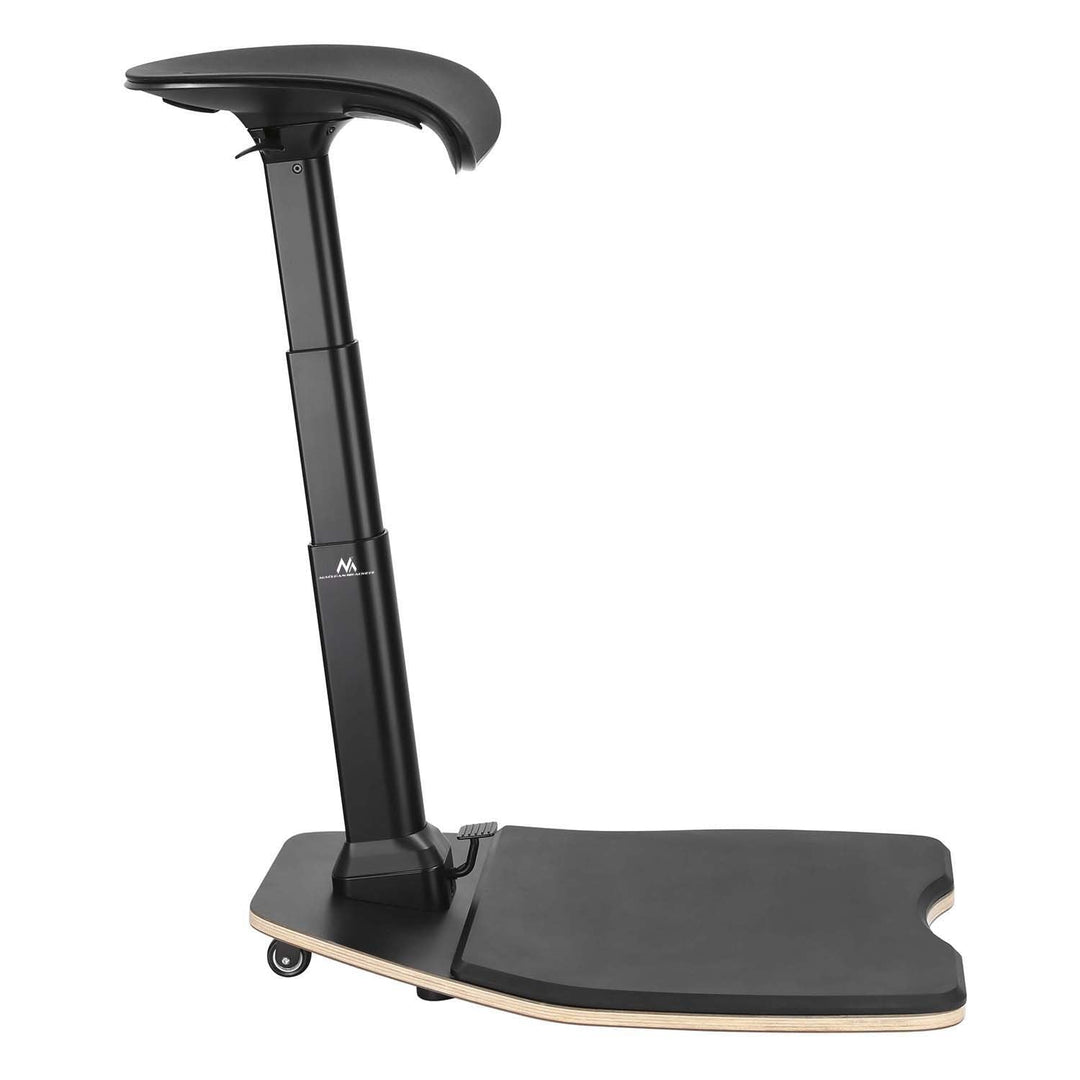 Maclean MC-872 Ergonomic Office Stool with Height Adjustment, Standing Stool, Back Support Arm Support for Healthy Back Straight Spine Ergonomic Office Work