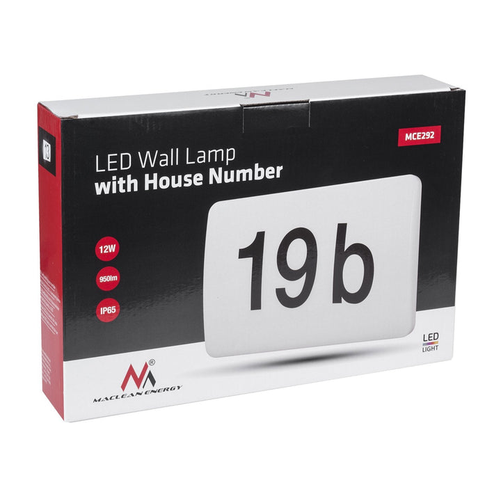 Maclean LED lamp, house number, with twilight sensor, white, max 10W, IP65, neutral color (4000K), max 1000lm, MCE292 W