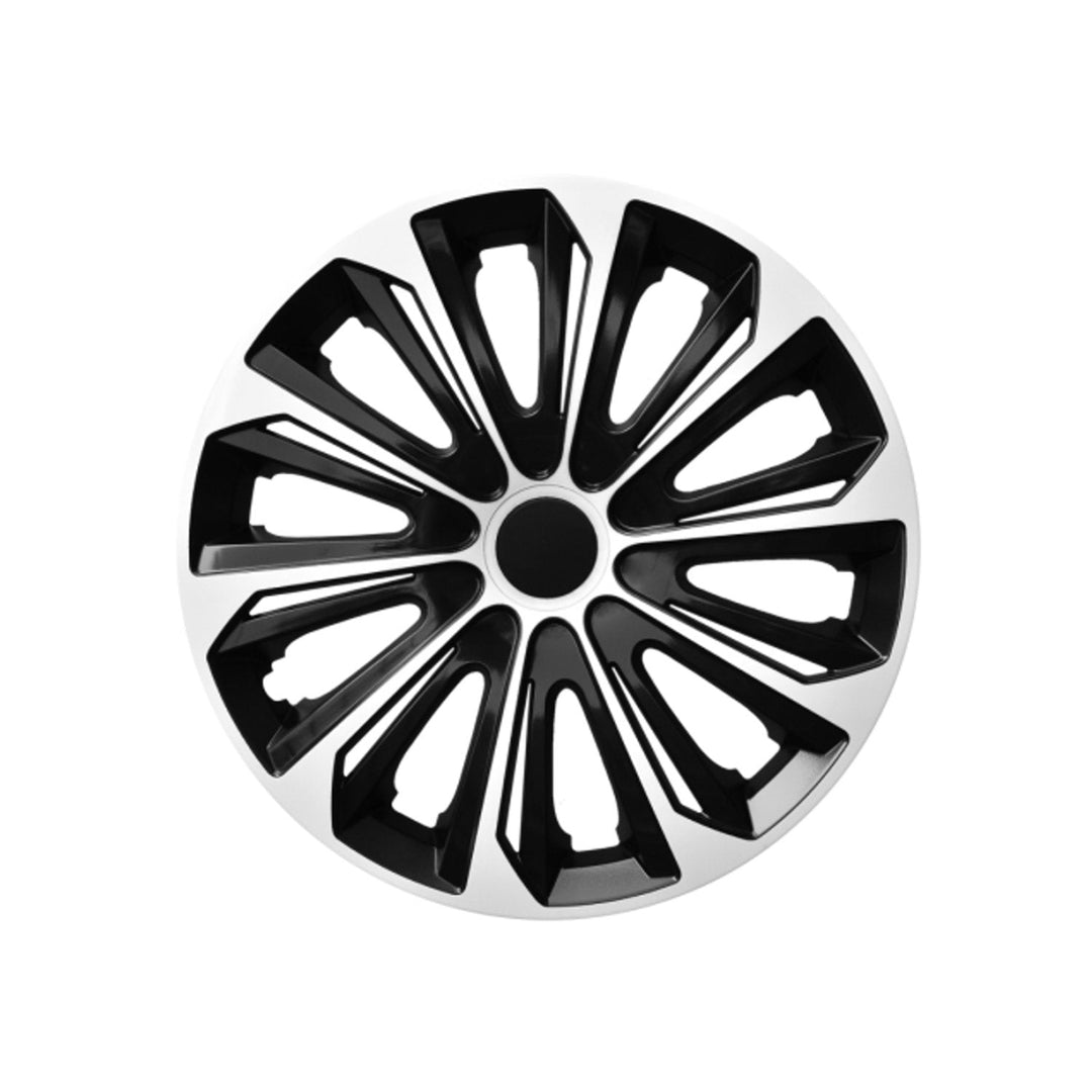 NRM STRONG DUOCOLOR WHITE BLACK Hubcaps Black and White 15"