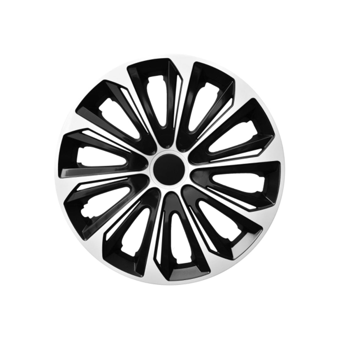 NRM Universal Wheel Covers 14" Black and White Sport Wheel Covers Hub Caps