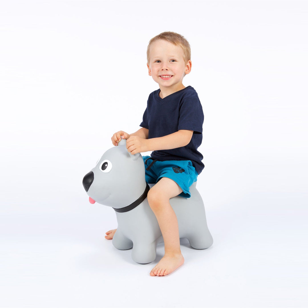 Tootina's gray dog - inflatable jumping toy for children