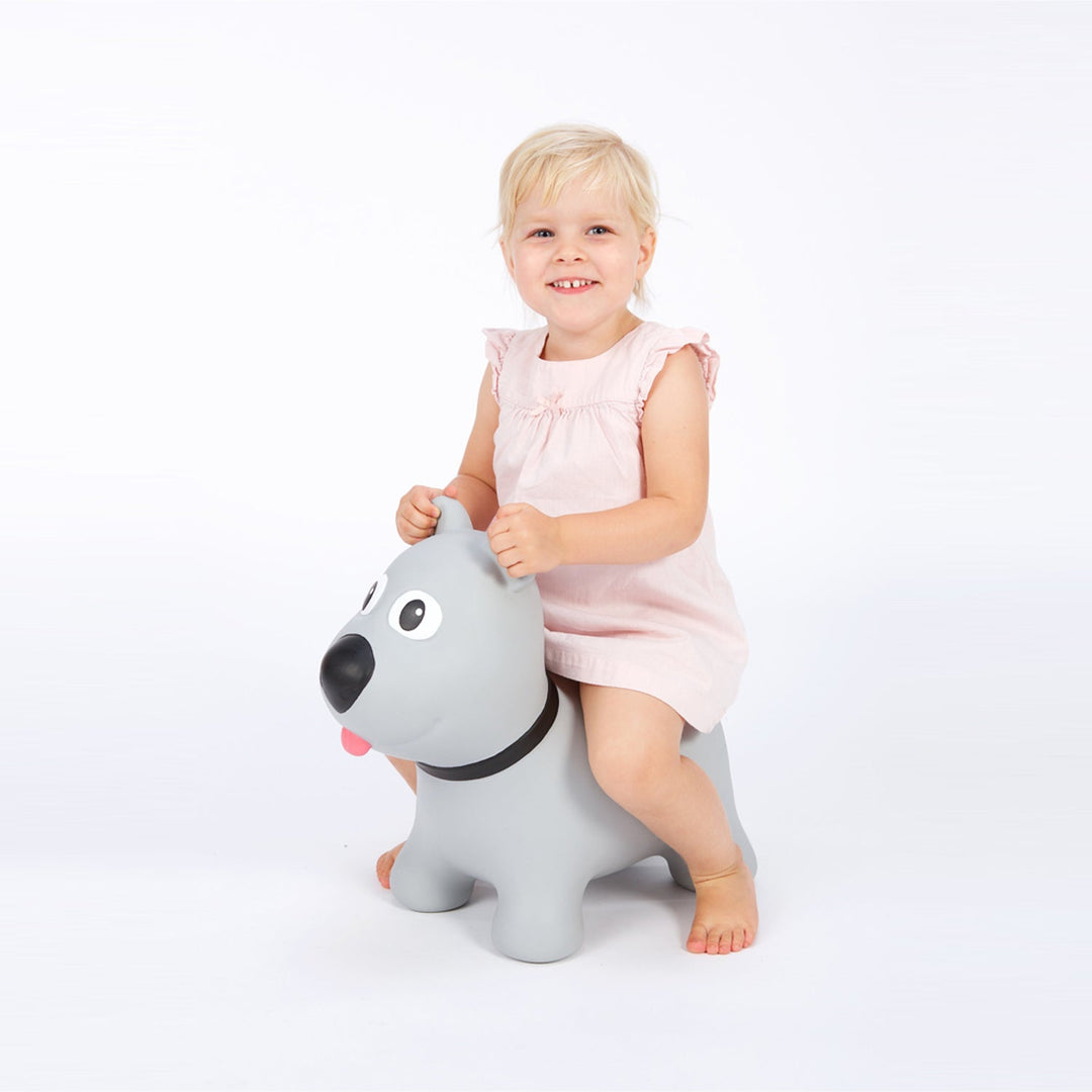 Tootina's gray dog - inflatable jumping toy for children