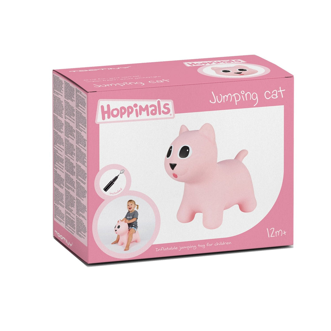 Hoppimals Pink Kitty Inflatable Rubber Space Hopper Bouncer for Kids