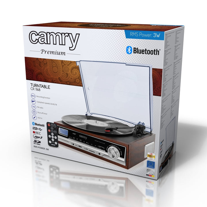 Camry CR 1168 Turntable with radio and Bluetooth / MP3 / USB / SD / Recording