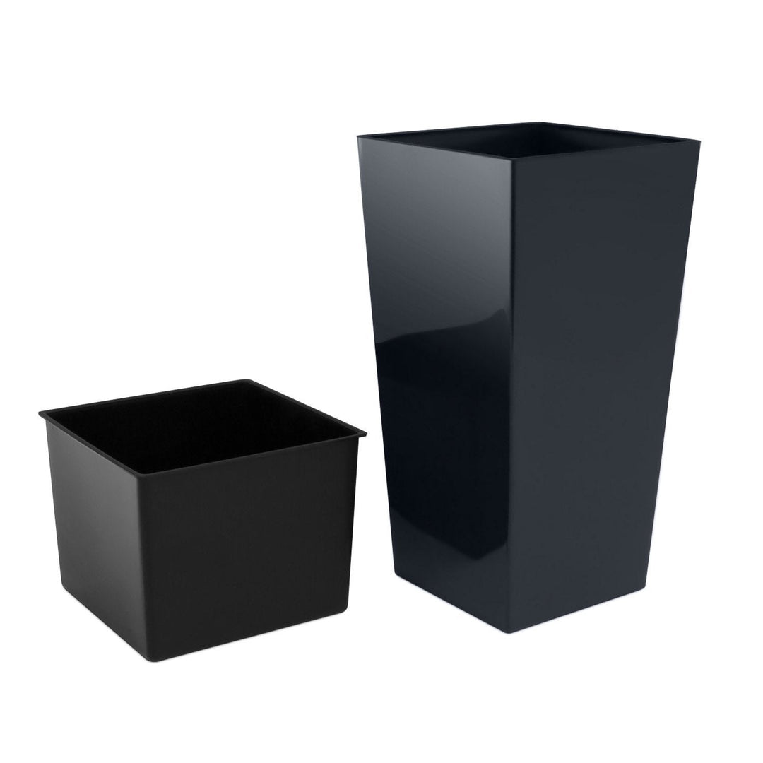 Flower pot with an insert Urbi Square DURS265-S433 - anthracite