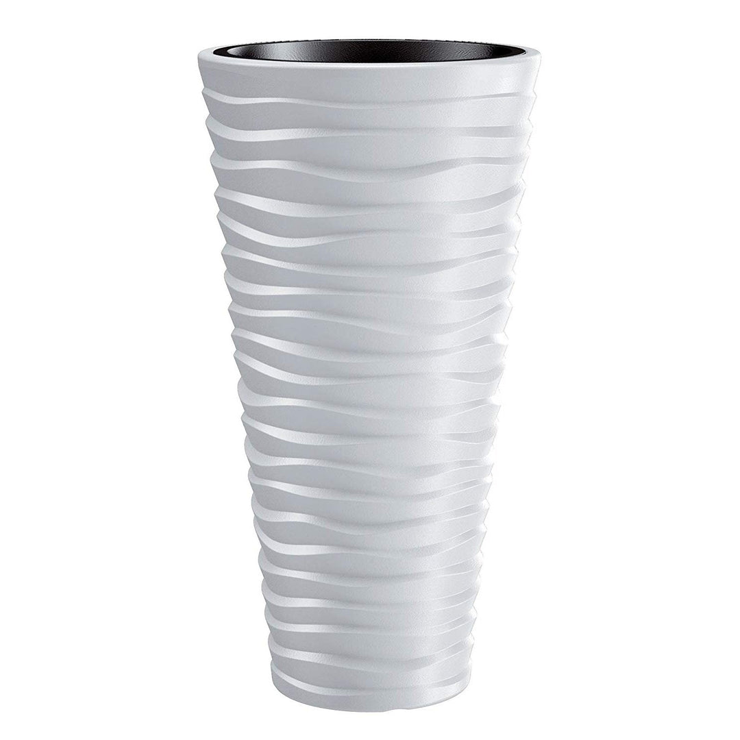Flowerpot with removable insert Sand Slim DPSA400 white