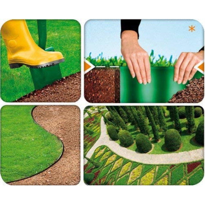 Cellfast Corrugated Garden Edge 10cm x 9m Green, Plastic