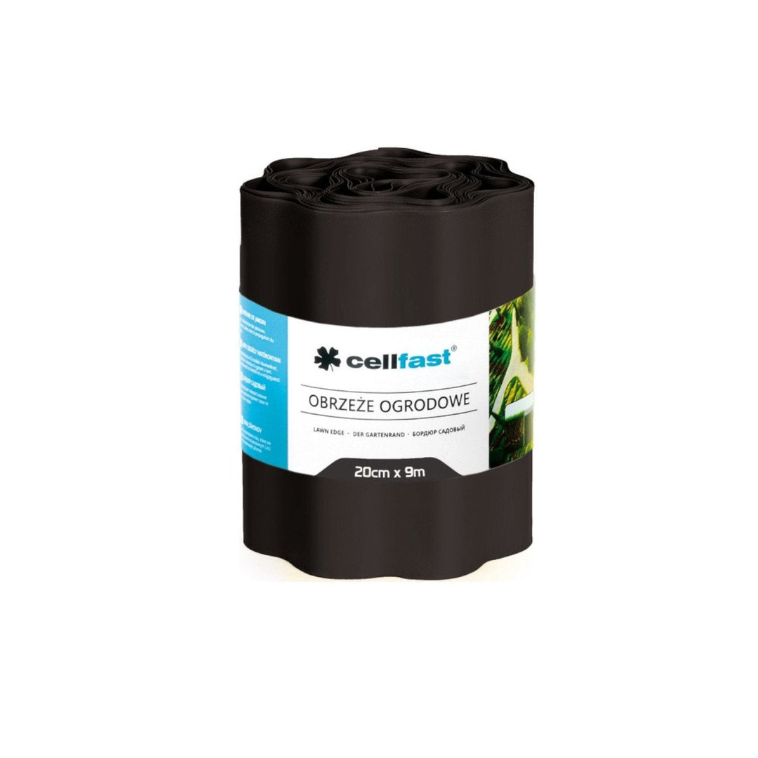 20cm x 9m wavy garden edge Cellfast black
