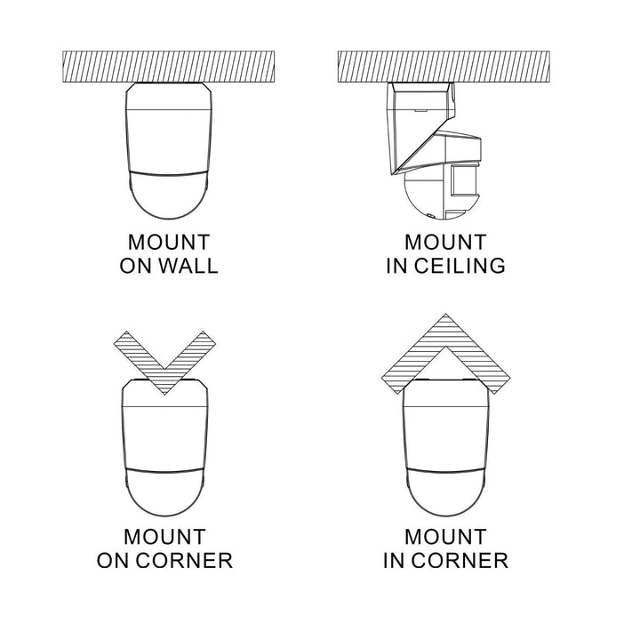 Maclean Energy MCE295 Twilight Motion Sensor 180 ° + 360 ° 2000W to be Mounted on Wall, Ceiling, Corners, Universal
