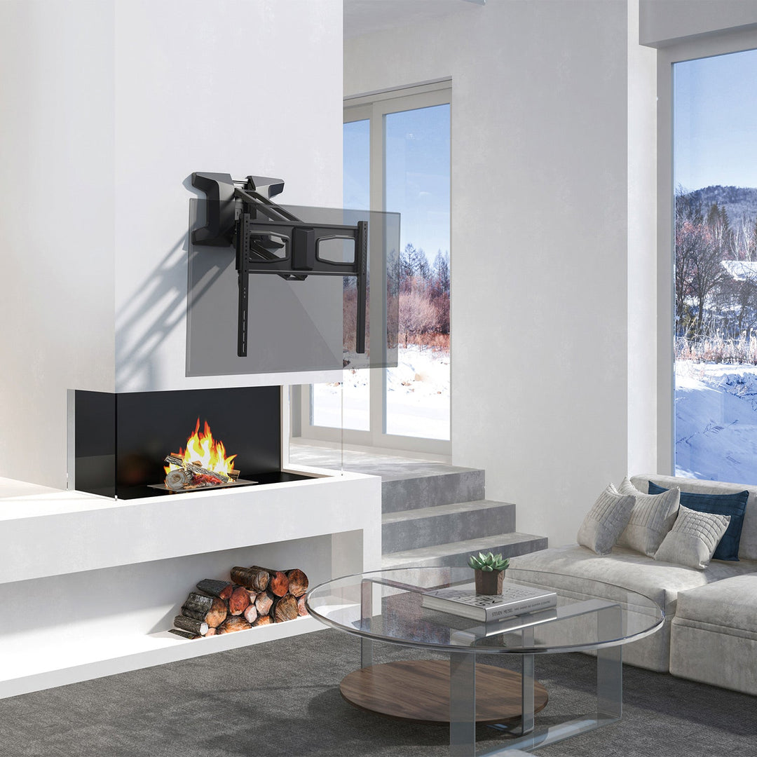 Maclean MC-891 Electric TV Wall Mount Bracket Remote 37''-70" VESA 35kg Over Fireplace Pull Down TV Holder EU plug