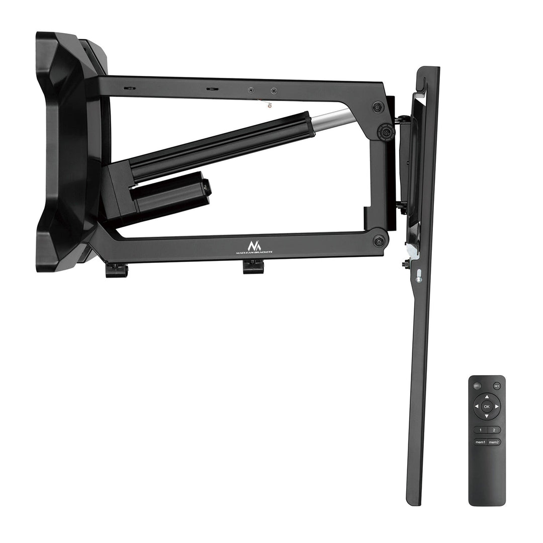 Maclean MC-891 Electric TV Wall Mount Bracket Remote 37''-70" VESA 35kg Over Fireplace Pull Down TV Holder EU plug