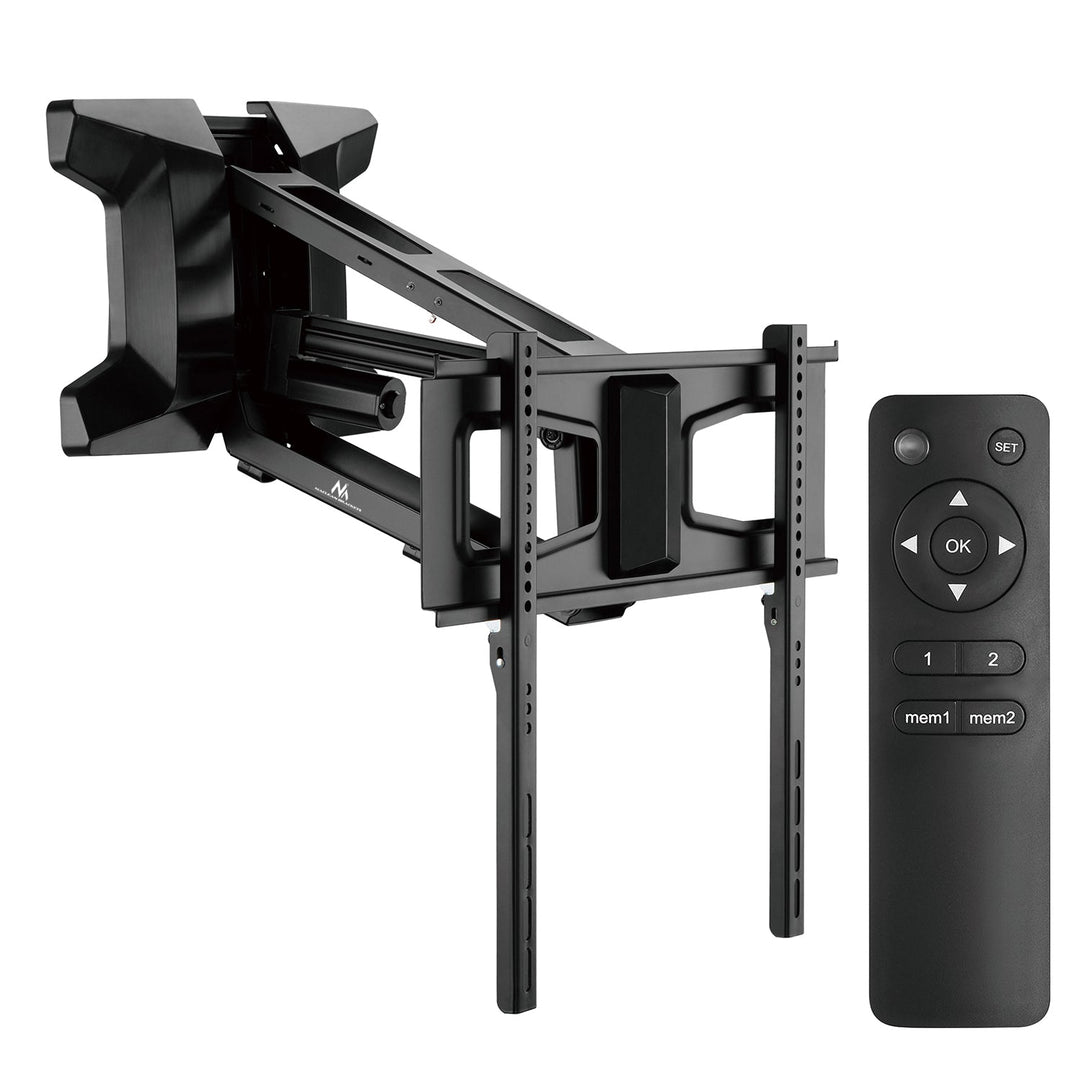 Maclean MC-891 Electric TV Wall Mount Bracket Remote 37''-70" VESA 35kg Over Fireplace Pull Down TV Holder EU plug