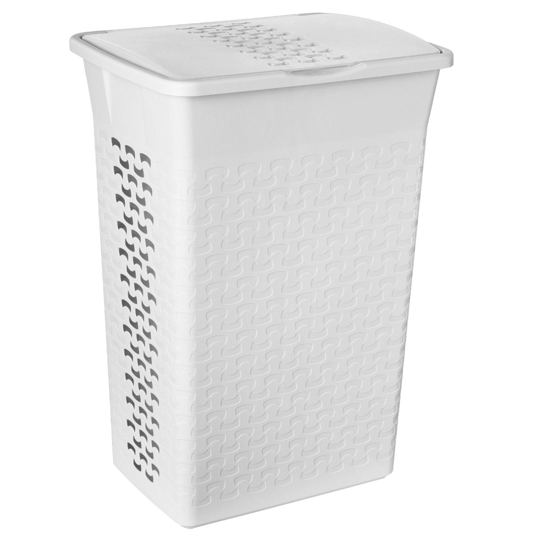 BranQ Cotton 55L rectangular laundry basket - white