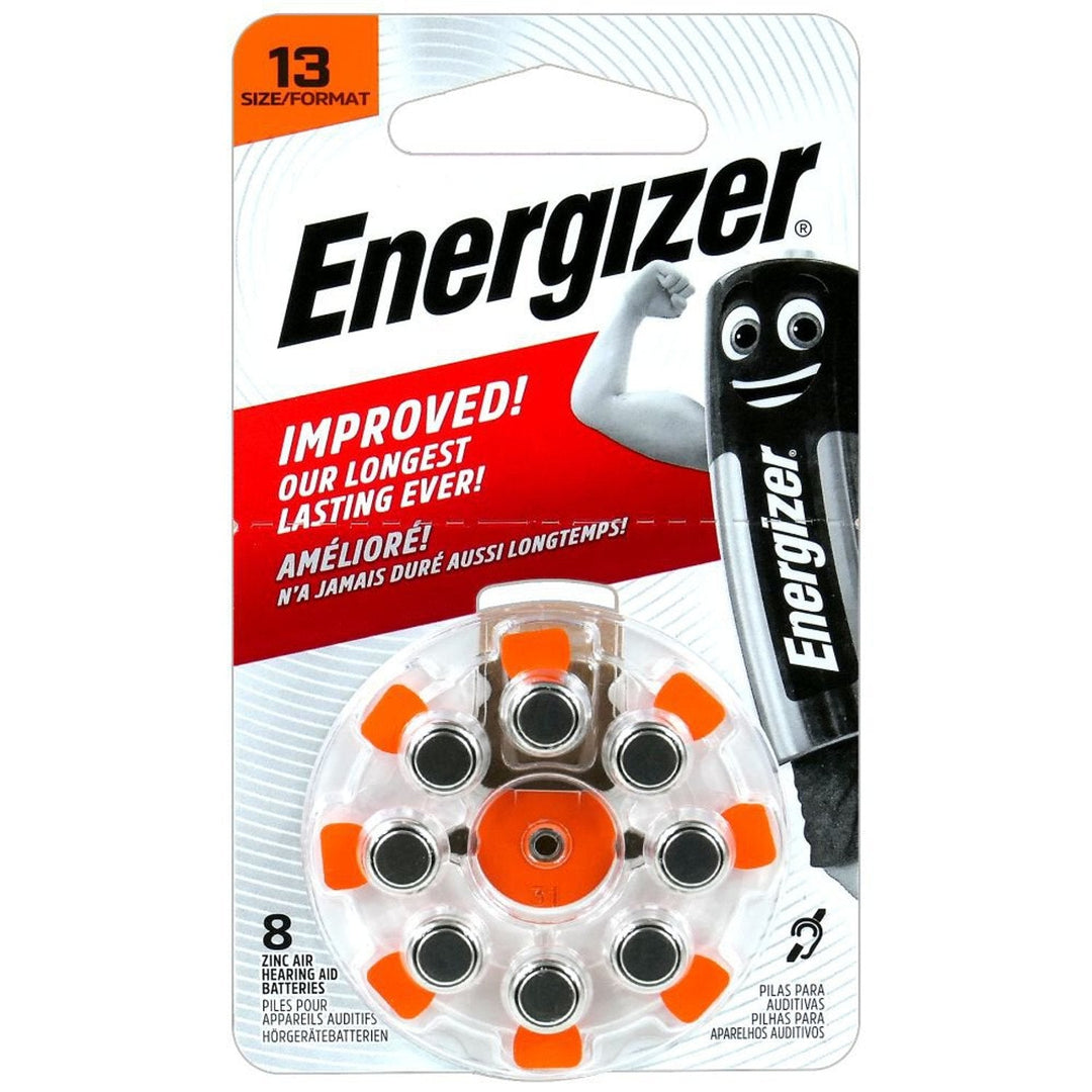 8 x Energizer 13 / PR48 hearing aid batteries