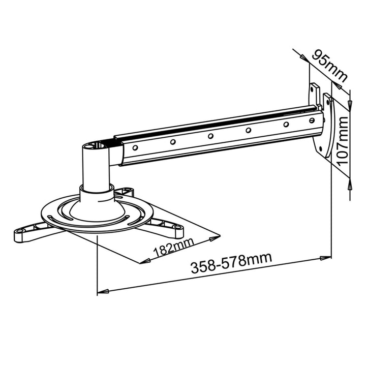 Art P-103 36-58cm universal projector wall mount