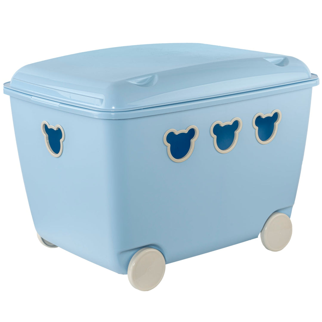 Container for toys on wheels 55L BranQ Teddy - blue colour
