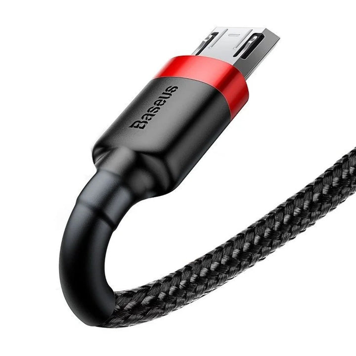 USB/MicroUSB cable 2.0m QC3.0 2.4A (CAMKLF-C91) in nylon braid