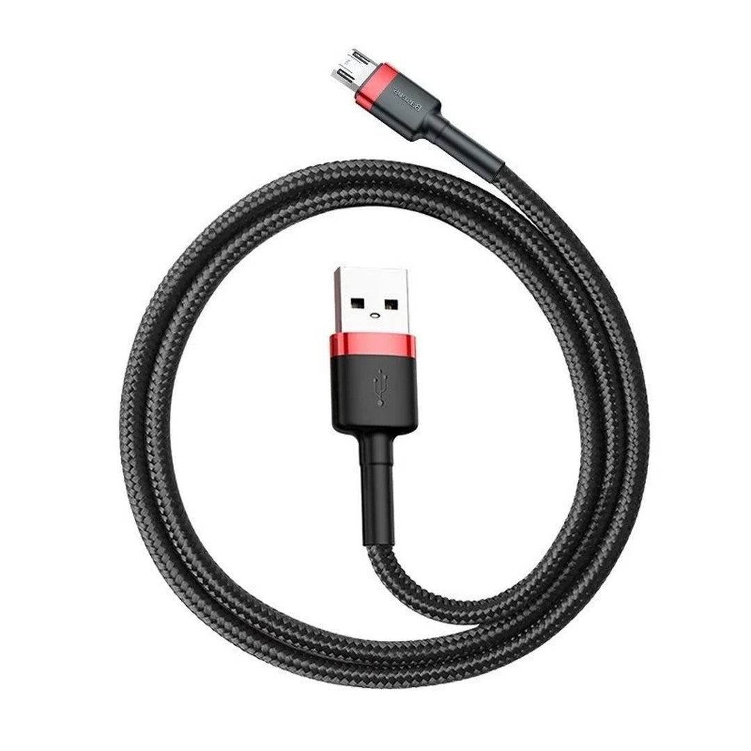 USB/MicroUSB cable 2.0m QC3.0 2.4A (CAMKLF-C91) in nylon braid
