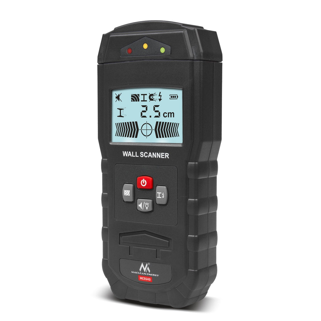 Maclean MCE640 Wall Scanner Locating Device 3 in 1 Cable Wood Metal Detector Wall Sensor LCD Display for Wood Live AC Wire Metal Studs Cable Joist Detection