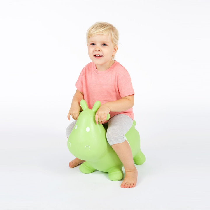 Hoppimals rubber jumper green cow - a huge and unique fun from jumping