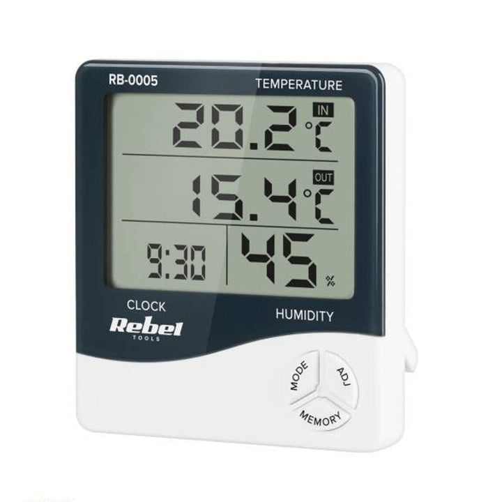Rebel RB-0005 Home Weather Station With Humidity & Temperature Measurement Calendar & Alarm Function