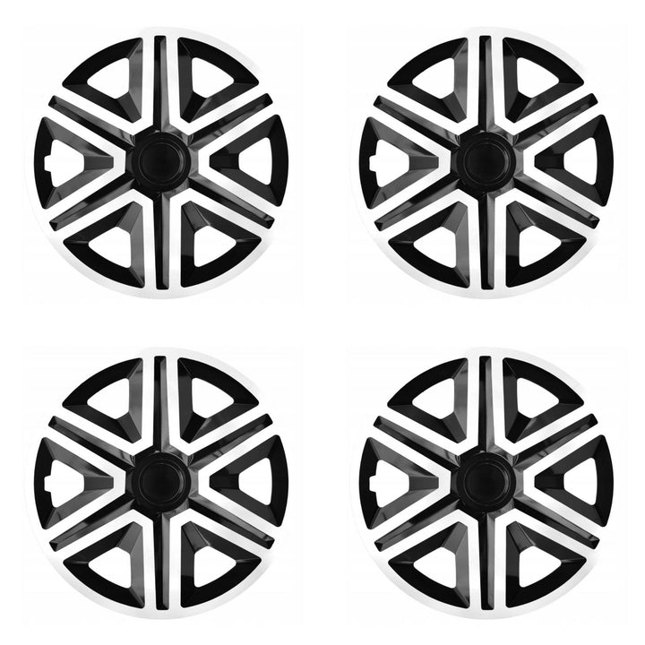 NRM 14" Wheel Covers Hubcaps Universal Set 4 PCS Car Weather Resistant White Black