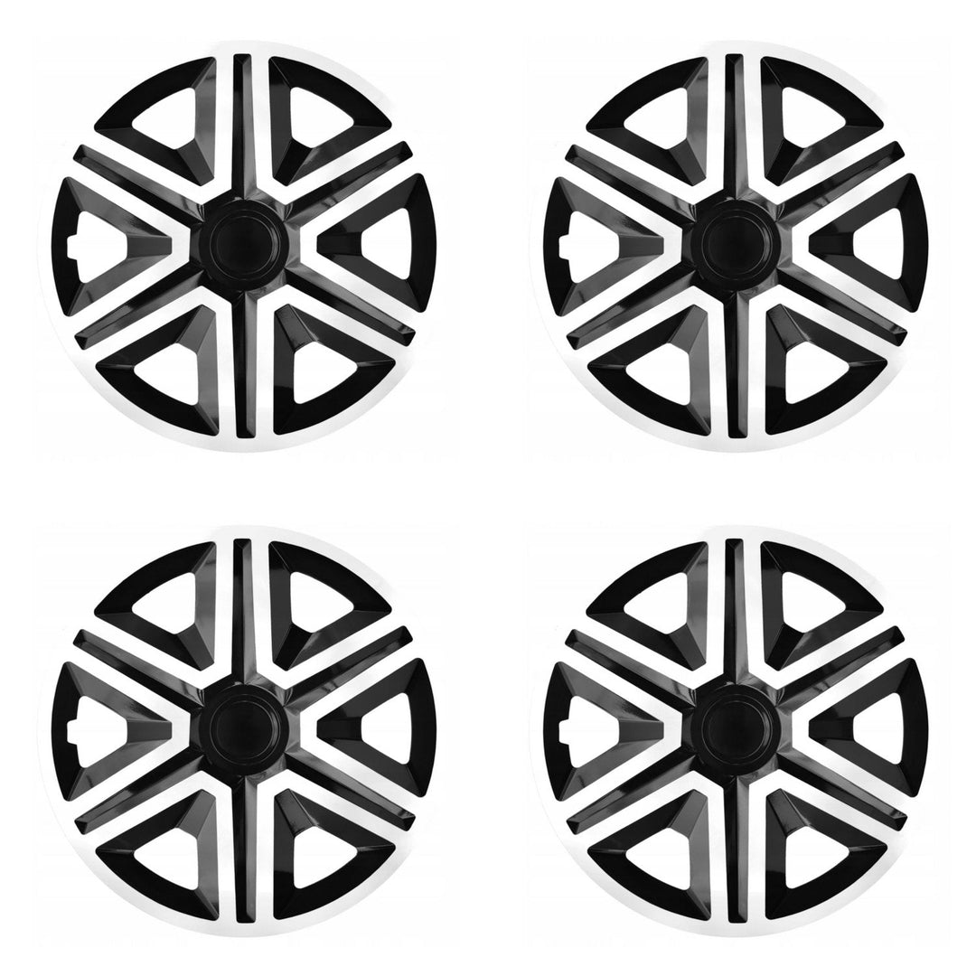 NRM 16" Wheel Covers Hubcaps Universal Set 4 PCS White Black Weather Resistant