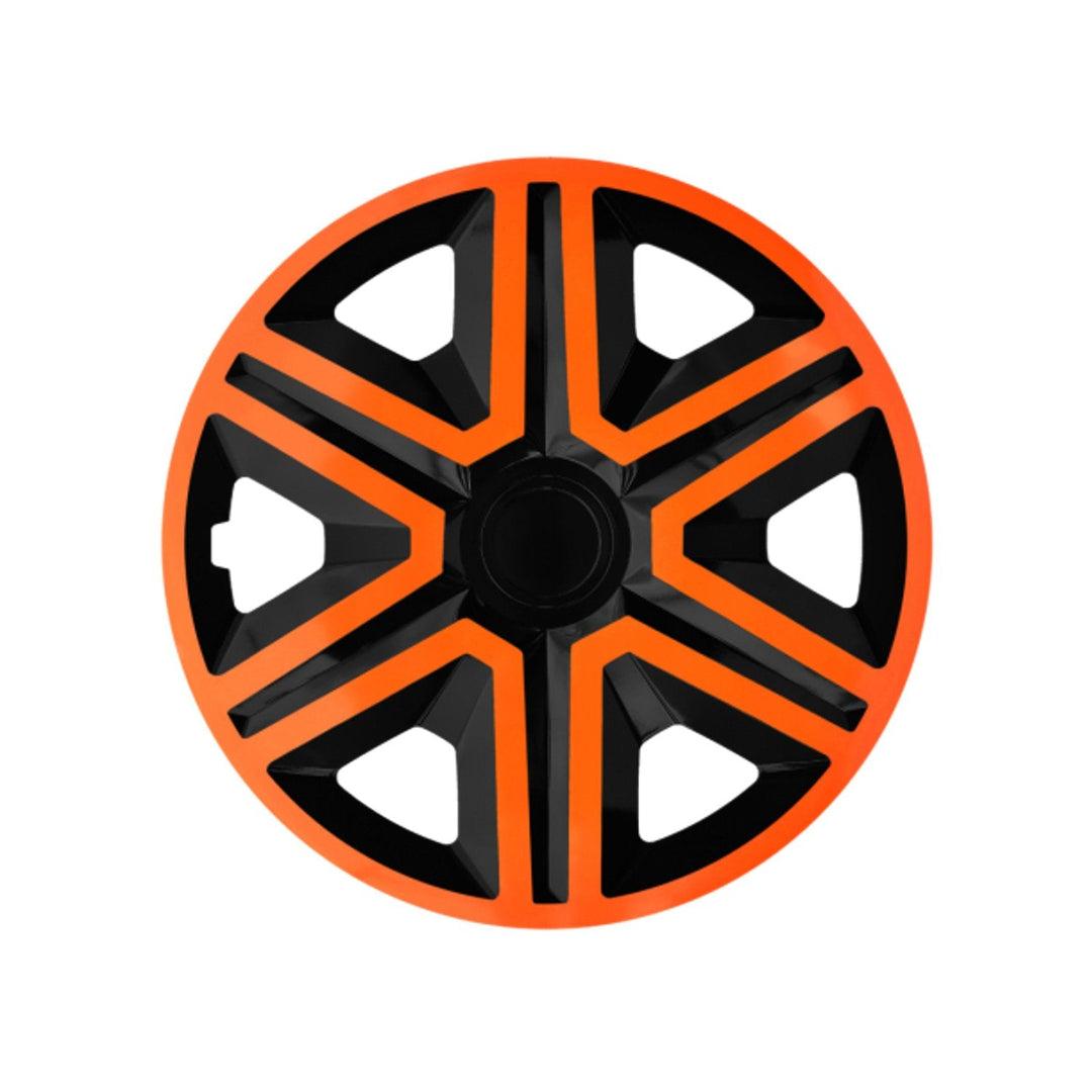 NRM 16" Wheel Covers Hubcaps Universal 4 PCS Black Orange Durable Weather Resistant